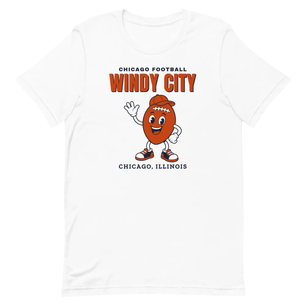 Chicago Football Windy City Pigskin — White T-Shirt
